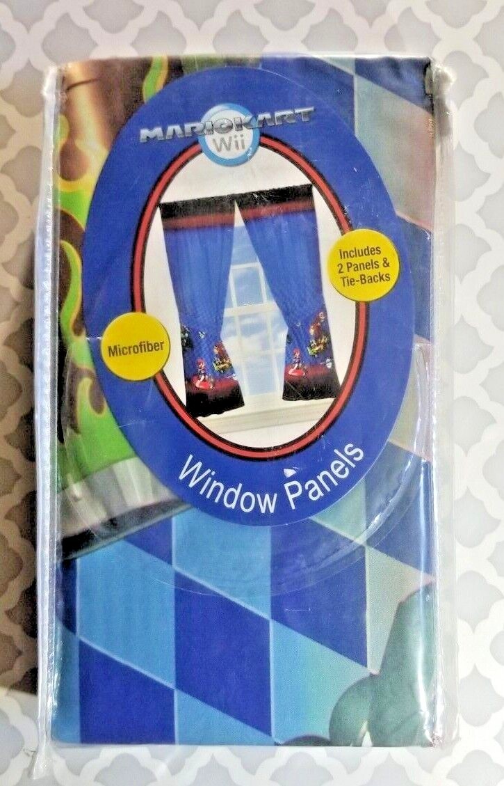 Nintendo Mario Kart Curtains Mario to the Track Window Panels + 