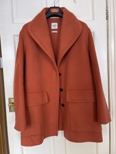 Hermes Cashmere Burnt Orange Coat, Size 44(fr)