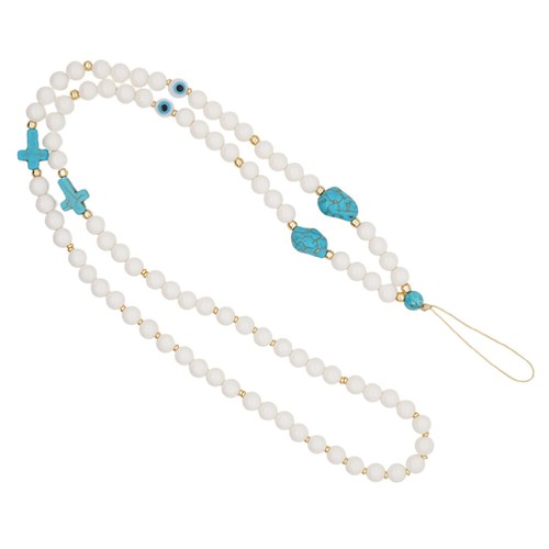 Turquoise Mobile Phone Chain Beaded Pearls Wrist Strap Hanging Neck - 第 4/12 張圖片
