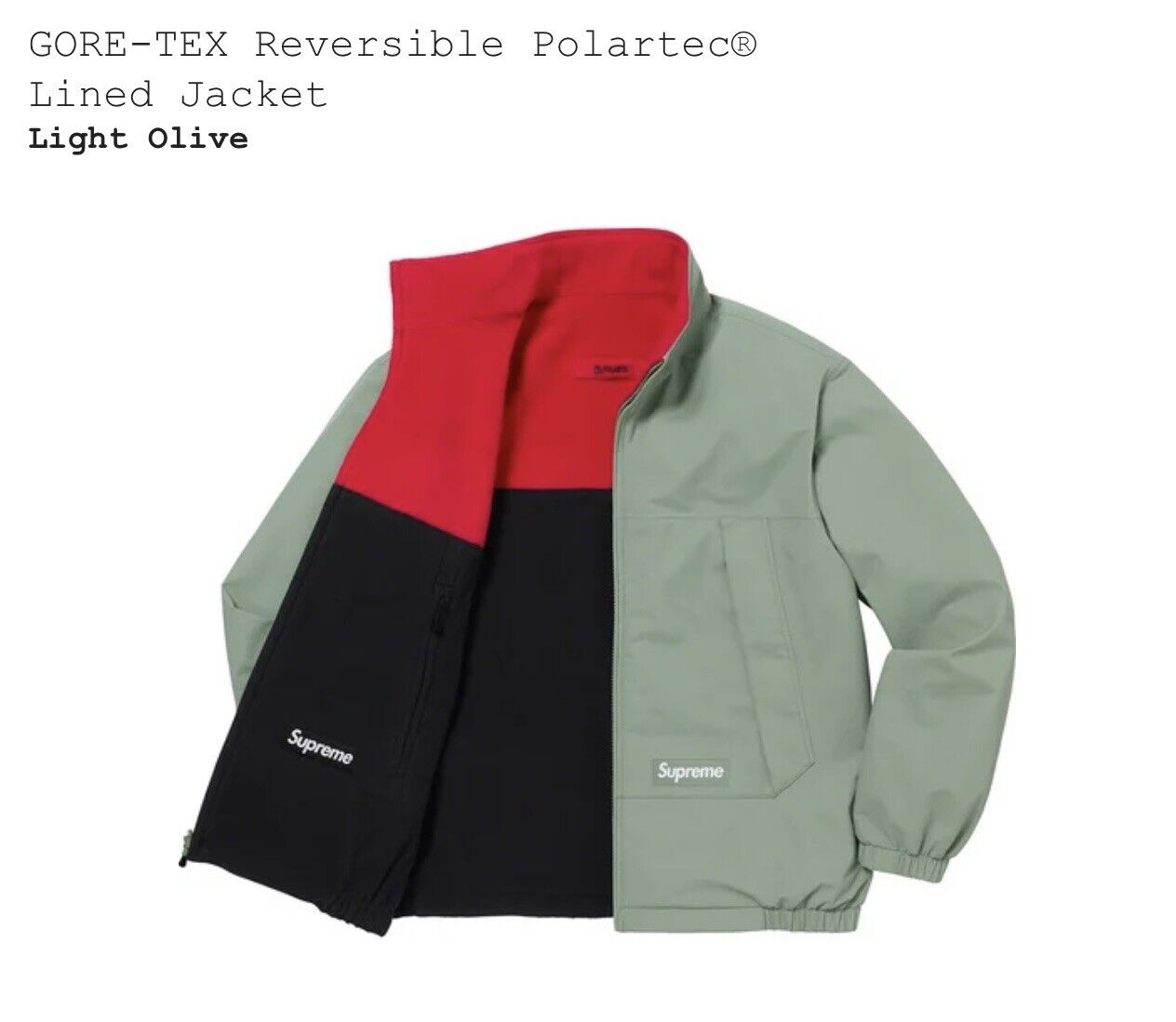 Supreme SS22 GORE-TEX Reversible Polartec Lined Jacket Large Olive SOLD OUT  DS