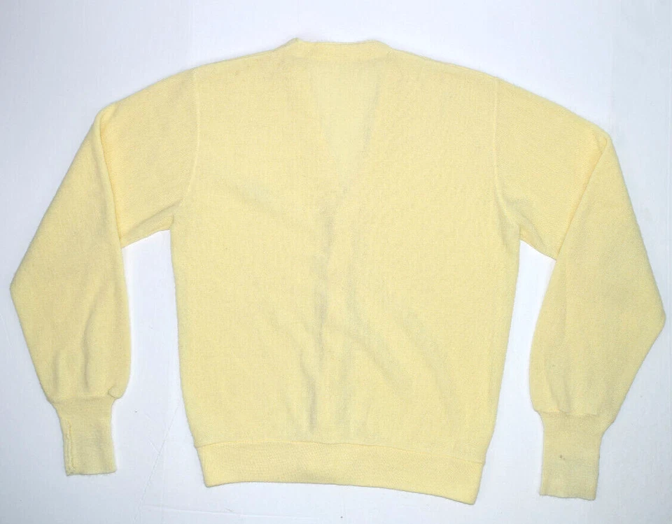 Suéter Vintage The Fox JCPenney Talla M Años 80 Amarillo Pálido Cárdigan Cobain Grunge Foto 4 de 4