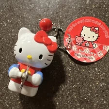 Vintage 1999 Hello Kitty Sanrio Cord Climber Pull String Plays Cymbals Keychain