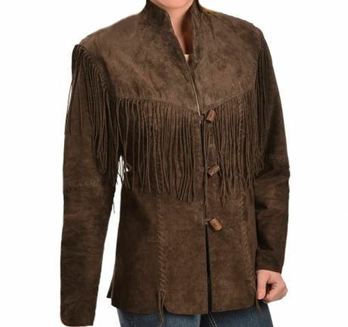 Giacca Con Frange In Finta Pelle Scamosciata, Crop Corto Stile Cowgirl, Per Concerti Country E Moto, Colori Disponibili: Nero, Marrone, Bianco, Rosa
