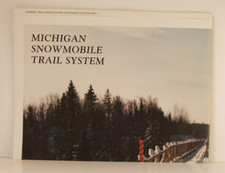 Thirteen Vintage Folded Michigan Snowmobile Trail System Maps from 1990