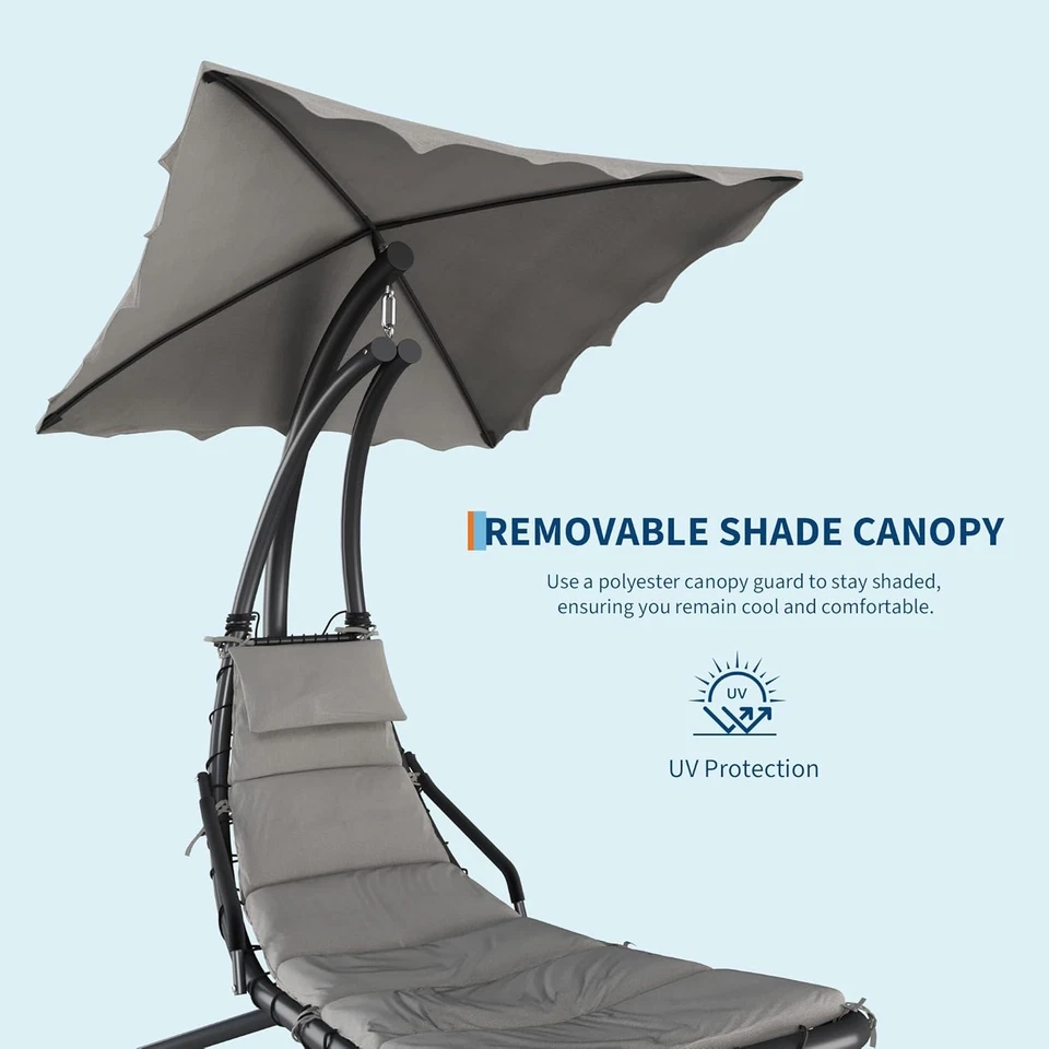 Outdoor Patio Chaise Lounge Chair Swing – Ergonomic Design, Weather Resistant - Image 3 of 4