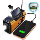 Emergency Solar Hand Crank Weather Radio 2000mAh Power Bank Charger Flash Light
