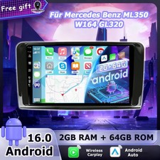 F&uuml;r Mercedes Benz ML350 W164 GL320 Android 16 Autoradio GPS Navi DSP CarPlay 64G