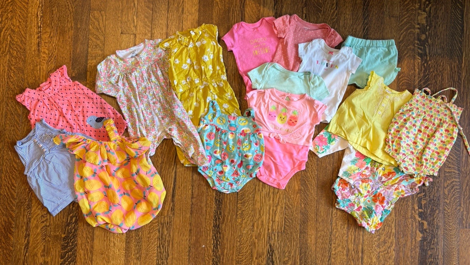 Carters Infant Girls Clothing Lot of 16 Size 6 months summer brights