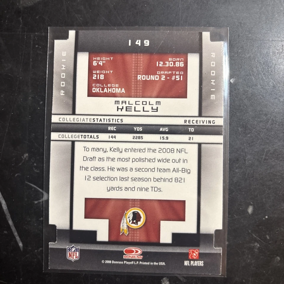 Malcolm Kelly Rookie Elite Status 2/4 Redskins Commanders Oklahoma Sooners - Image 2 of 2