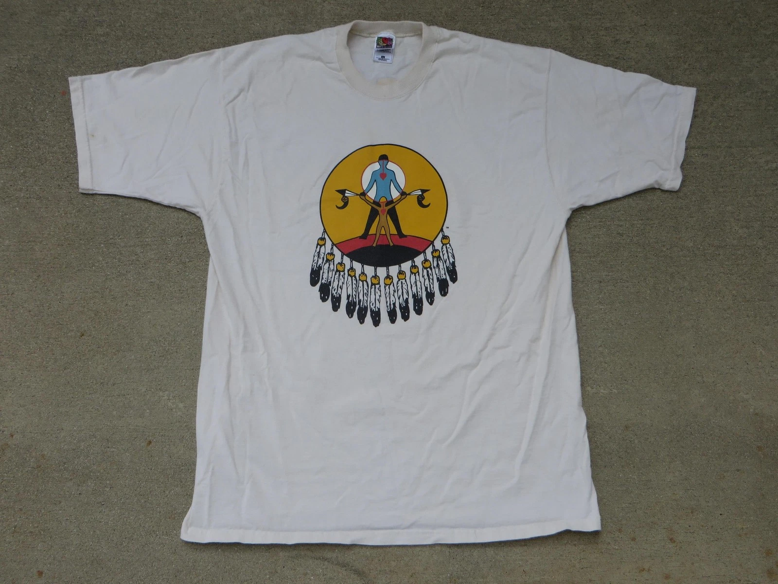 Vintage 90's Friendly Eager Beaver Camping Shirt Mens XL White Graphic T-Shirt