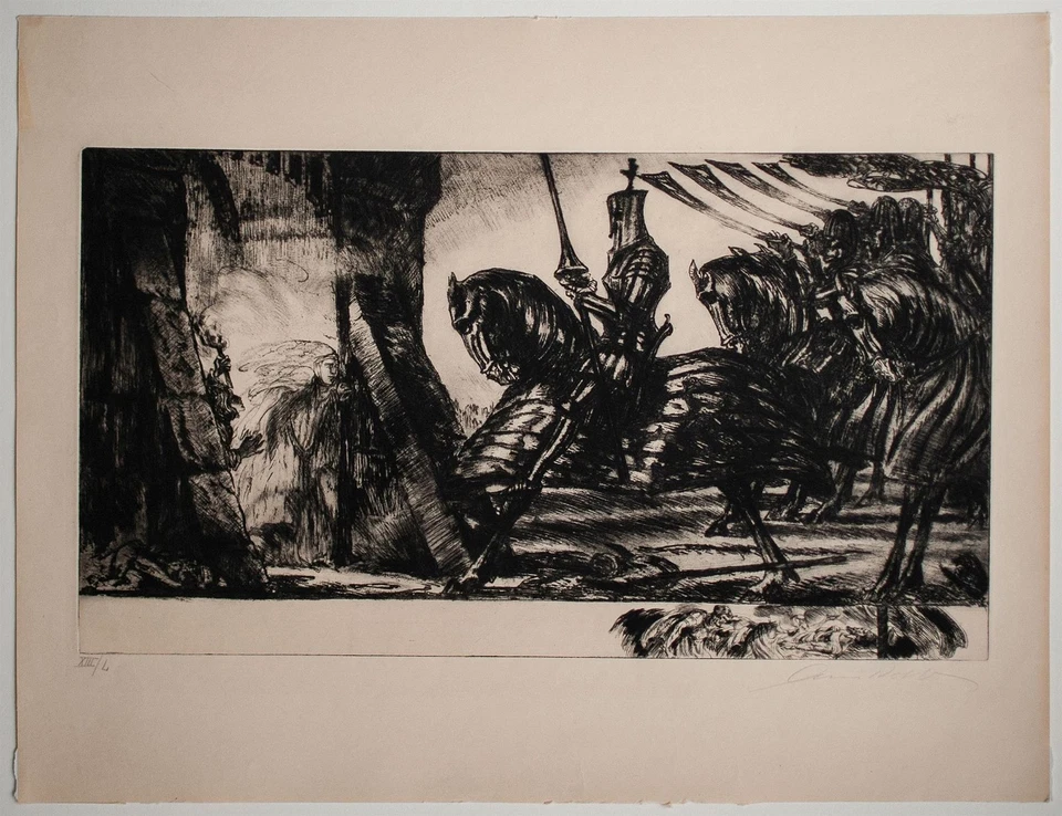 Alois Kolb Macbeth Ritter Symphonische Dichtungen signiert Radierung 1924 13/50 - Bild 2 von 3