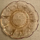 Vintage Jeannette Cherry Blossom Pink Depression Glass Set 4 Child Plates