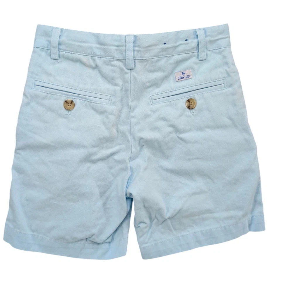 Pantalones Cortos Chinos J Bailey Niños Azul Claro Algodón Frente Plano Talla 6 Foto 2 de 4