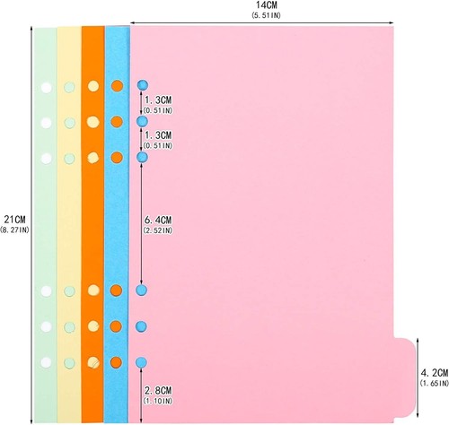 4Pack A5 Binder Dividers 20-Tab Paper Index Divider Vertical Tabs Page for 1 - Picture 2 of 7