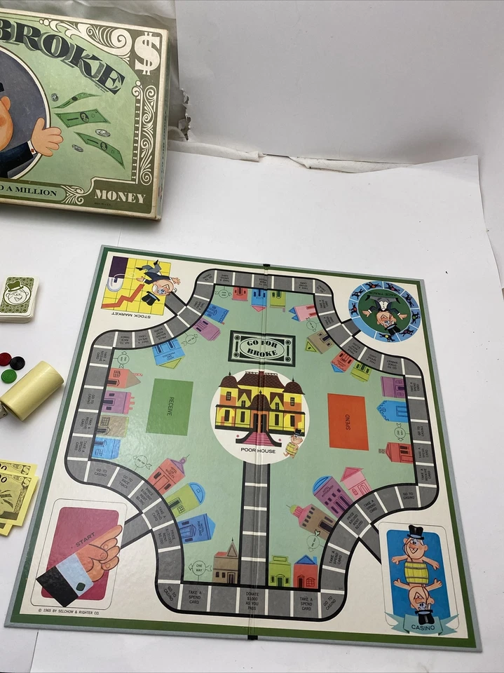 Vintage 1965 Go For Broke The Game Of Spend A Million Board Game - Image 2 of 4