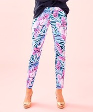 NWT LADIES SIZE 8 LILLY PULITZER KELLY ANKLE PANTS MR PEACOCK TWEETHEART RET 148
