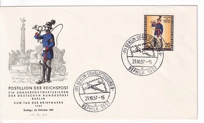 BERLIN, Mi. 176 FDC, Berlin/Ch., 23.10.57, BEPHILA - Bild 1 von 2