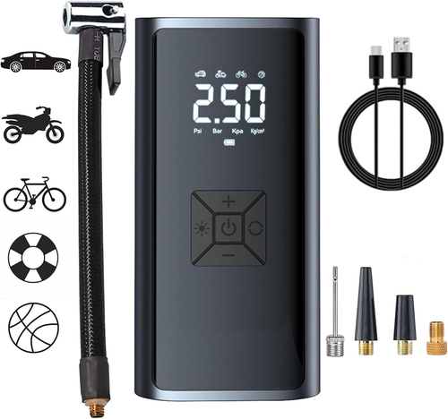 Tire Inflator Portable Air Compressor with Digital Pressure Gauge, Rechargeable - Picture 8 of 12