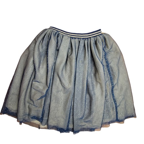 Little Marc Jacobs Tulle Skirt Full Gold Navy Polka Dot Metallic Kids Size 12+ - Picture 2 of 6