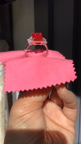 6.00 Ct Ct Natural Ruby & Emerald Diamond weeding Ring 14K White Gold Size 8 7 - Video 1 of 1