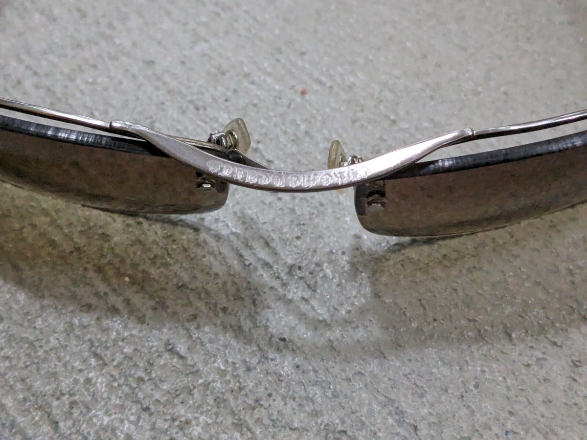 CHROME HEARTS Amped Sunglasses Black Silver Gray Cross CHROME HEARTS Amped Sunglasses Black Silver Gray Cross