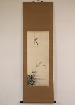 Japanese Hanging Scroll Shrike on Withered Tree KAKEJIKU By