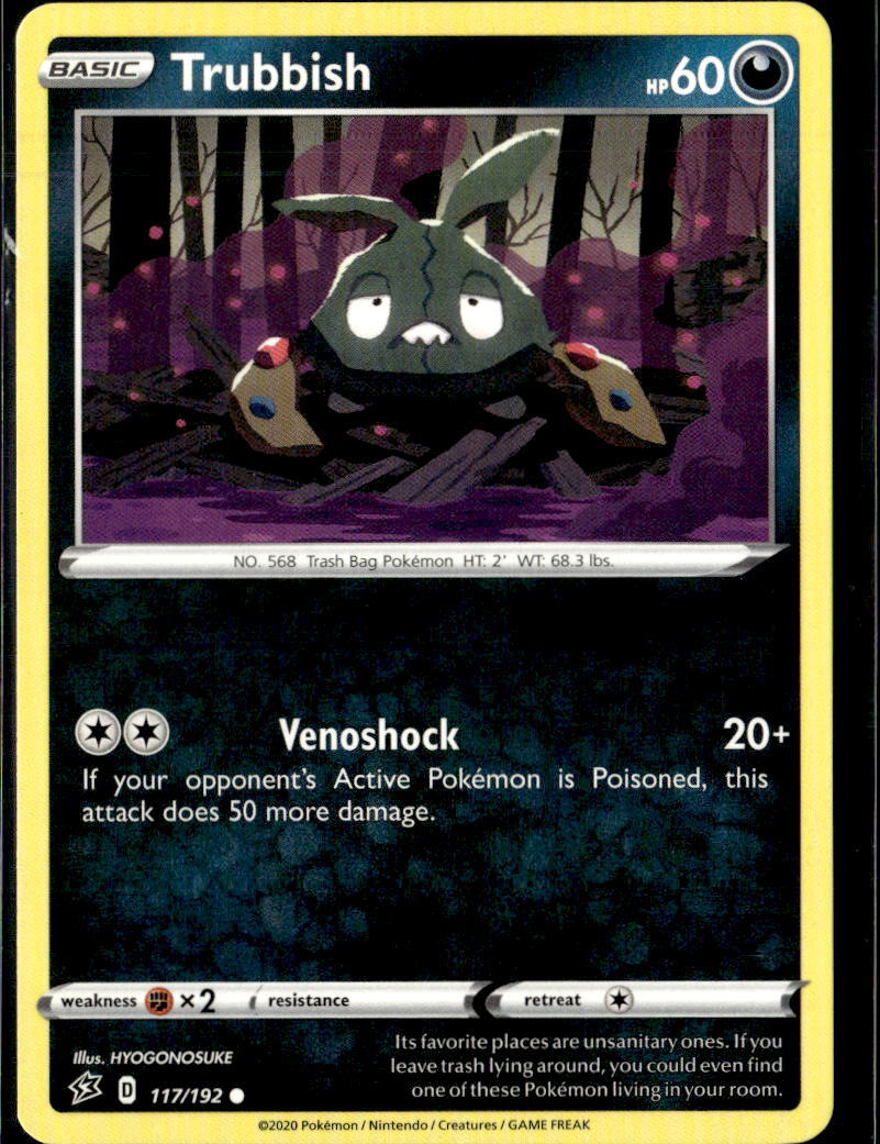 Pokemon Trubbish 117/192 Rebel Clash Non Holo Common  2 Card Lot