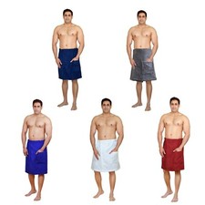 Men  s 100 Cotton Adjustable Body Wraps Spa Shower Towel Bath Wraps