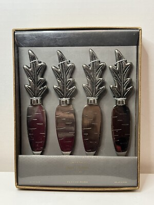 Pottery Barn Baby Carrot Cheese Spreaders set of 4 Silver Steel New In Box Gift