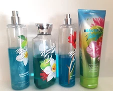 BBW Beautiful Day Shower Gel Cream Fragrance Mist Diamond Shimmer SET x4 READ