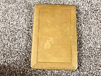VINTAGE BRASS ENGINE TURNED CIGARETTE CASE HOLDER BOX - Image 1 of 4