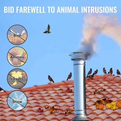 11.81" Stainless Steel Chimney Cap - Rust-Resistant & Wind-Resistant Design - Picture 3 of 6