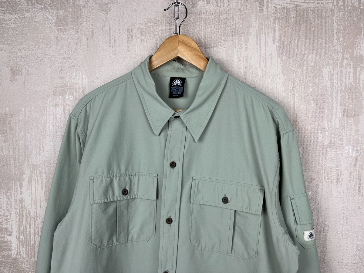 Nike ACG Dri-Fit Vintage Trekking Nylon Shirt Pockets Men's Size