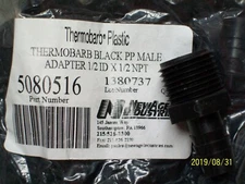 LOT OF 5 New Age Industries 1/2" x 1/2" Thermobarb Black pp Male adapter 5080516
