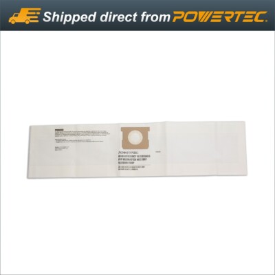 POWERTEC Filter Bags for Vacmaster VDBP 4-5 Gal Wet Dry Vacuum, 3PK (75023)