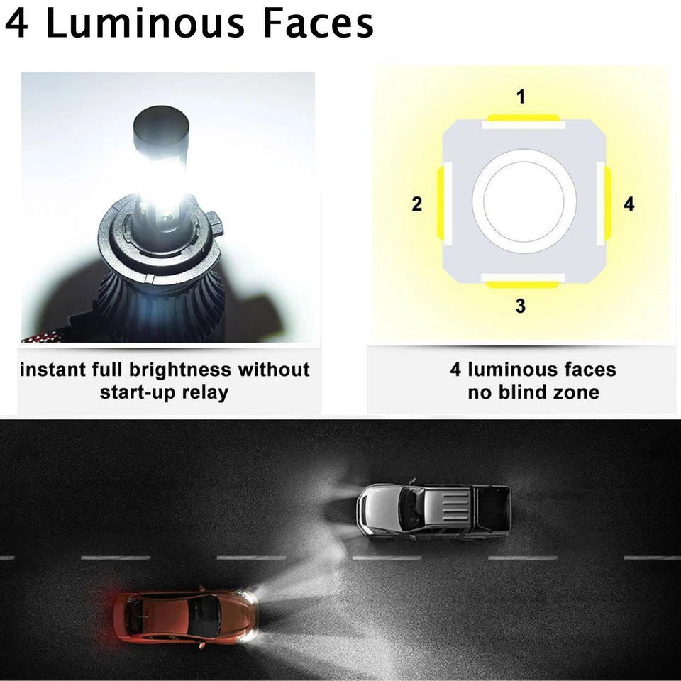 LED Headlight Kit 9012 6000K Hi/Low Beam Blue Bulbs fit Scion tC 2014 2015 2016 - Image 2 of 4