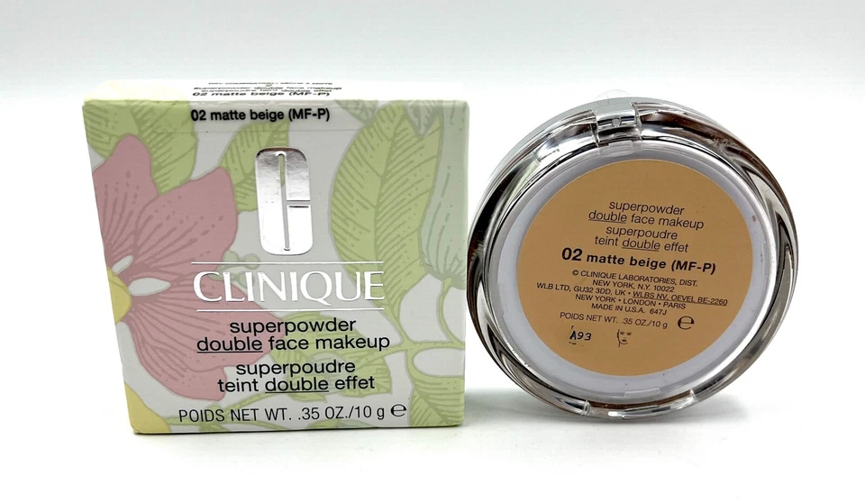 New in Box! Clinique Superpowder Double Face Makeup ~ 02 Matte Beige ~ Full Size - Image 2 of 2