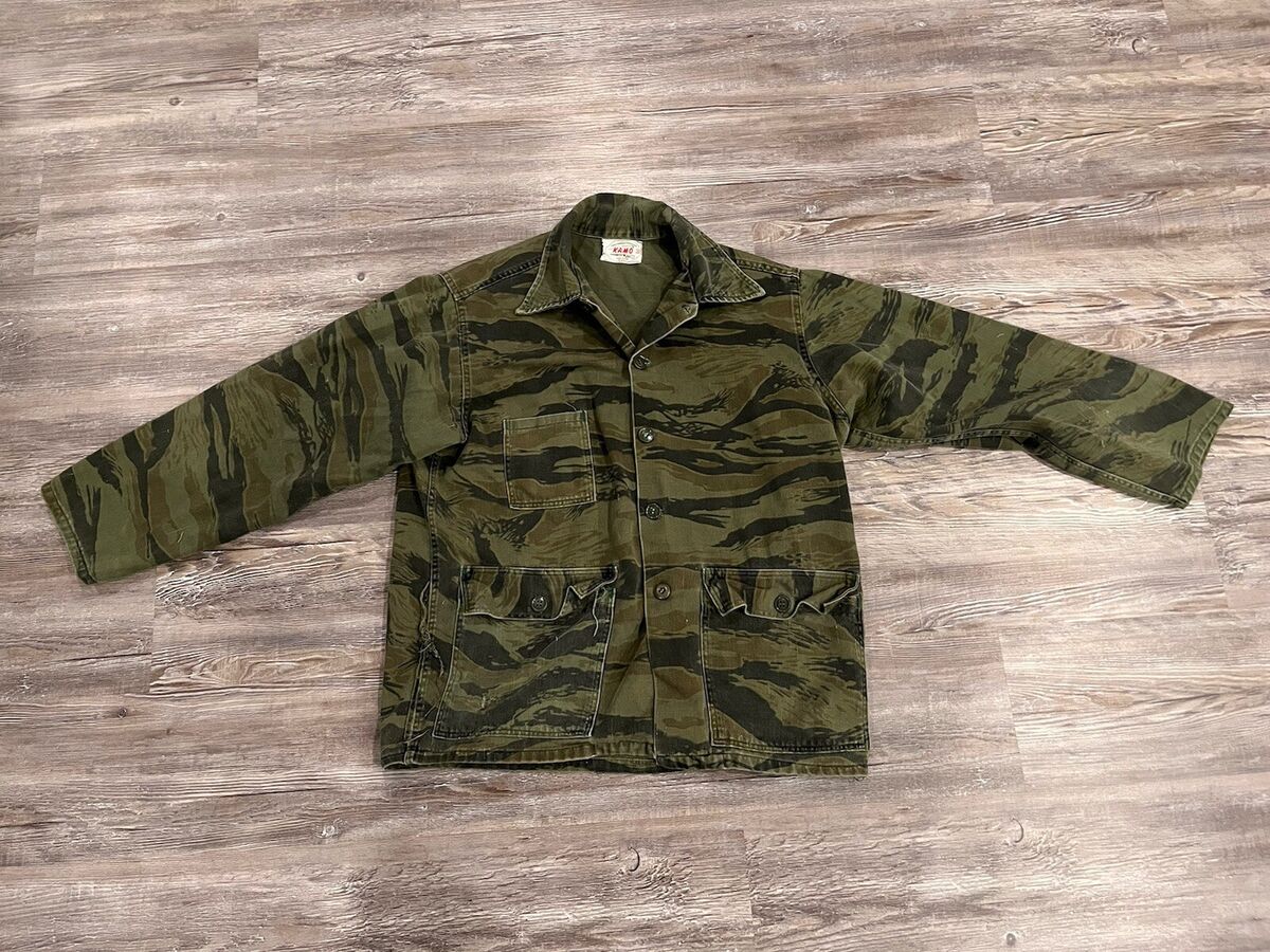 VTG 60's 70s Tiger Stripe Camouflage Camo Shirt Jacket US VTG 60's 70s Tiger Stripe Camouflage Camo Shirt Jacket US