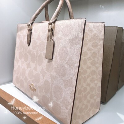 NWT Coach Maggie Tote Bag In Blocked Signature Canvas CY677/CY666