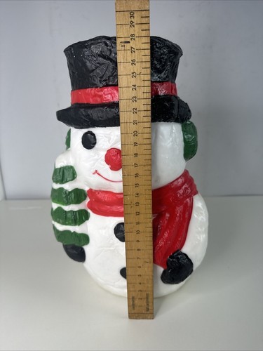 Vela de cera navideña muñeco de nieve vintage grande clásica - 28 cm - nunca encendida - Imagen 7 de 8