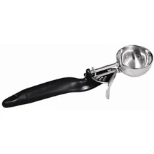 Ice Cream Scoop Ergonomic Grip Commercial Thumb Control Black Handle Disher 9.5"