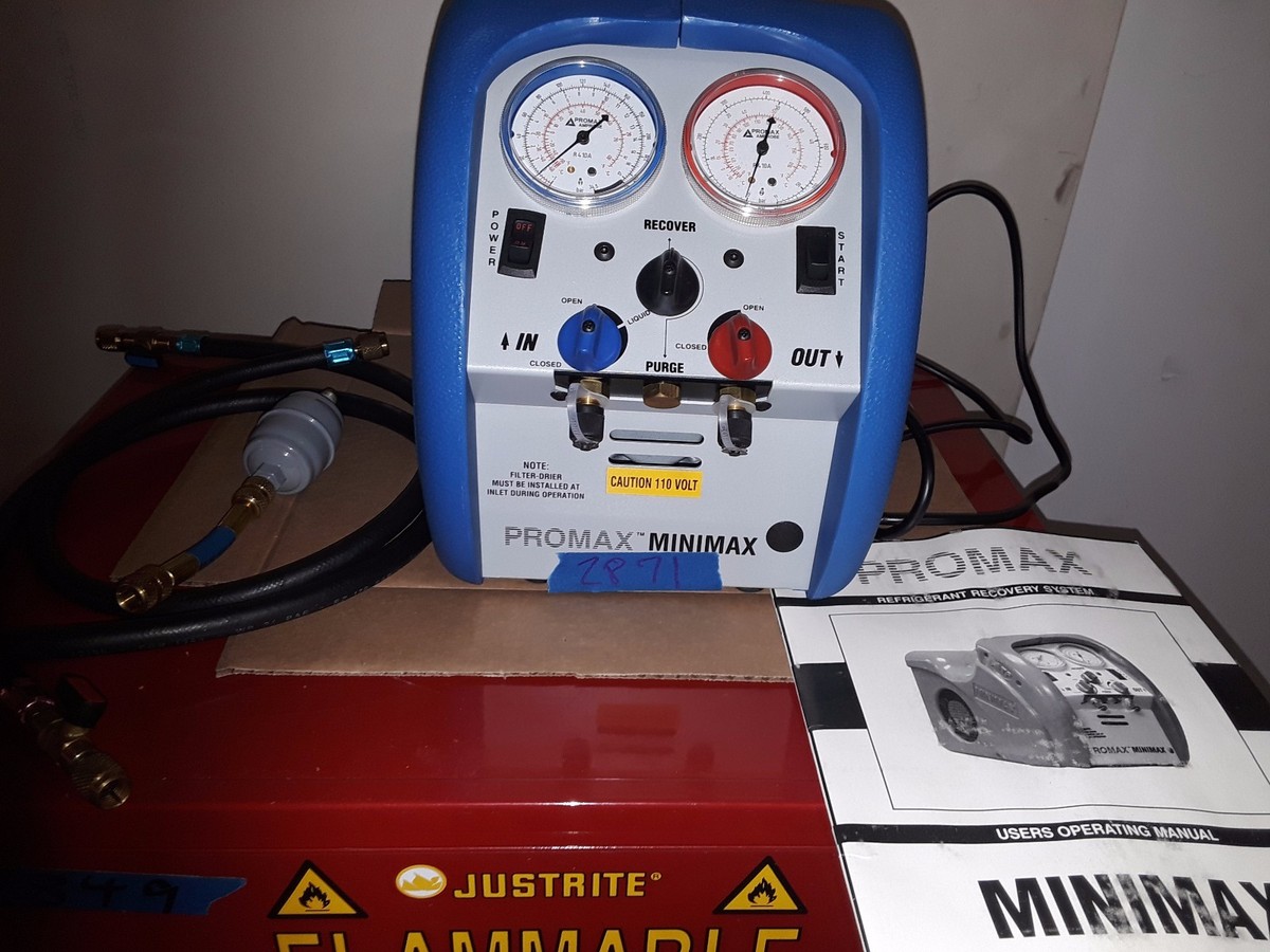 Promax MiniMax Refrigerant Recovery System with 2 Hoses, Filter