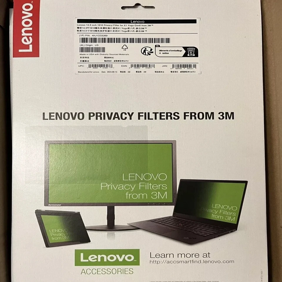 Original Lenovo Laptop Privacy Filter for 14" X1 Yoga 12.5" W9 Laptop - Image 3 of 4
