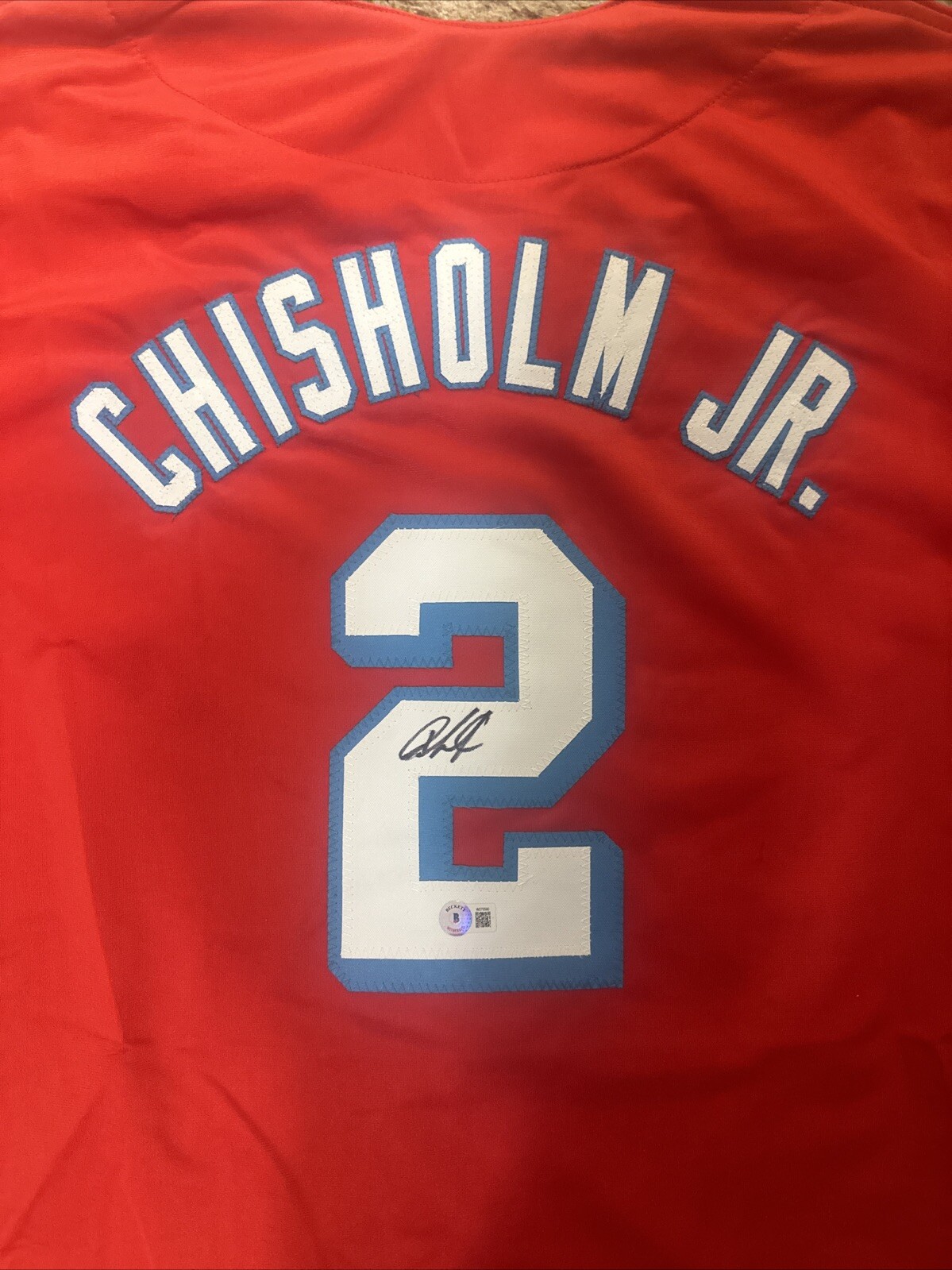 Jazz Chisholm Jr Signed Autographed Jersey Miami Marlins Becket Certified