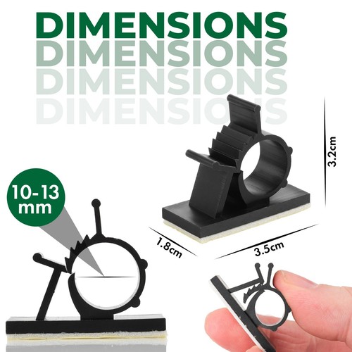 Black Self-Adhesive Adjustable Cable Clips - 50 Pack - Secure Wire Holders - 第 22/38 張圖片
