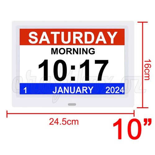 7/8/10 LED Dementia Digital Calendar Clock Alarm Extra Large Day Week Month Year - Picture 6 of 24