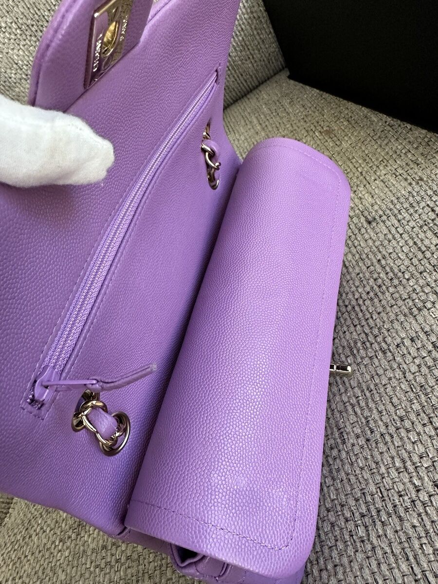 CHANEL 22S Purple Caviar GHW Quilted SMALL Double Flap | eBay CHANEL 22S Purple Caviar GHW Quilted SMALL Double Flap | eBay