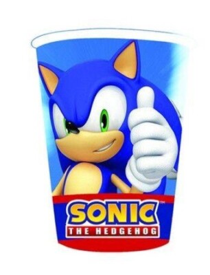Sonic The Hedgehog Paper Cups x8 260ml Kids Party Tableware