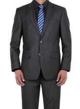 Renoir Charcoal Suit Men New Basic 38R 54L Classic Regular Fit Business Church