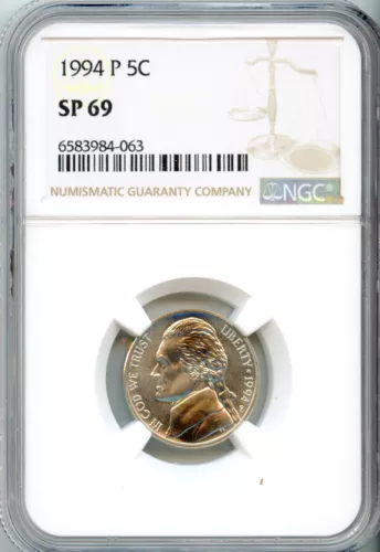 NGC - Jefferson Nickel - 5c - 1994 P - SP 69